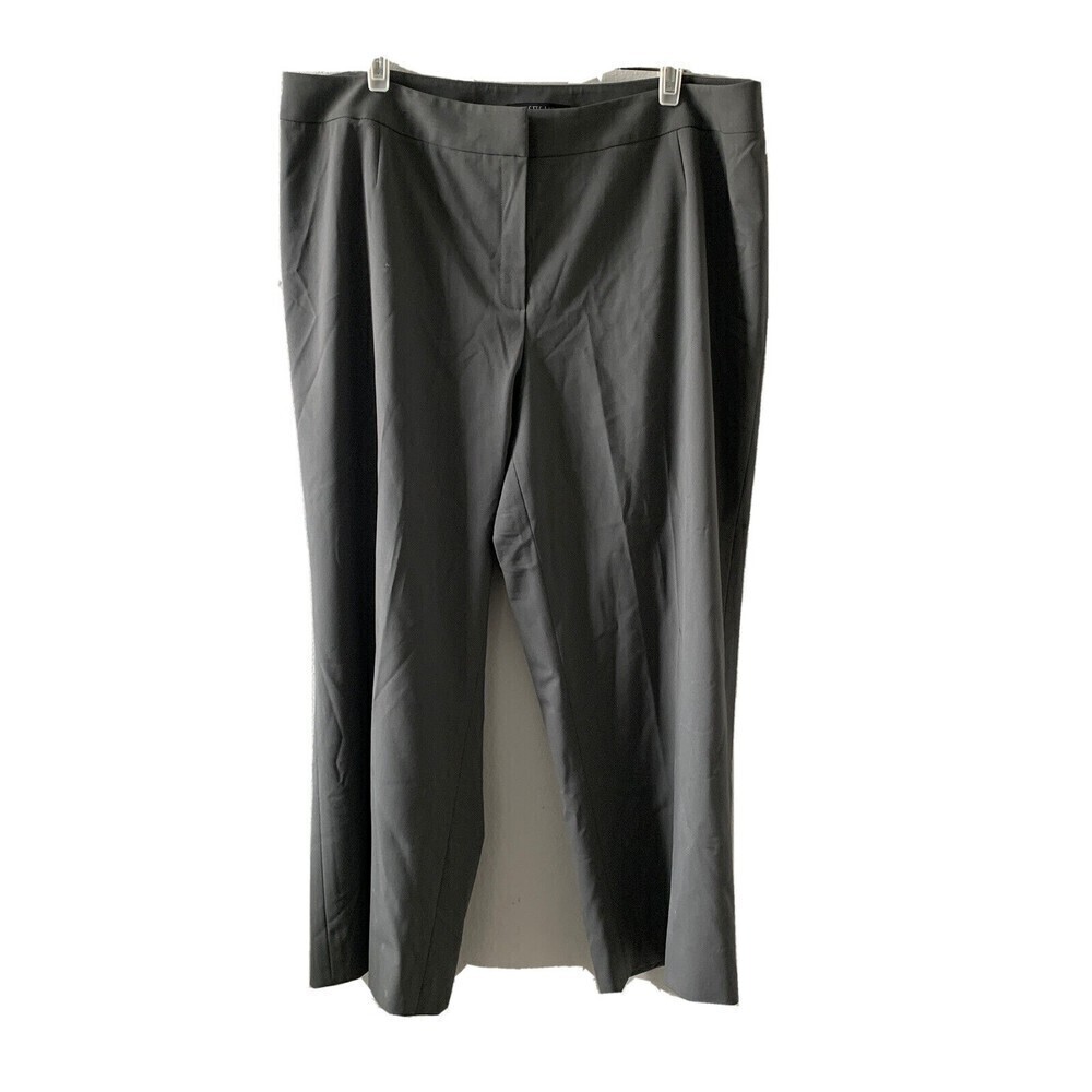 Lafayette 148 Womens Plus Size 16 Gray Menswear Stretch Wool Blend Dress Pants